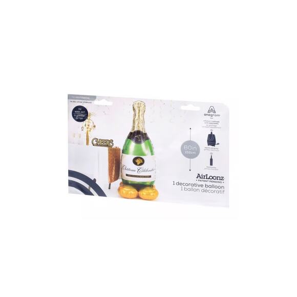 Champagne Celebration 3 Balloon Set – 2 Pack AirLoonz & Mylar Bottle - Picture 9 of 15